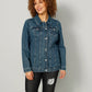 MIAMODA | DENIM JACKET WITH STUD DECORATION