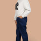 Straight-Fit Denim Trousers with Rib Belt | Power Stretch | Jegging For Women