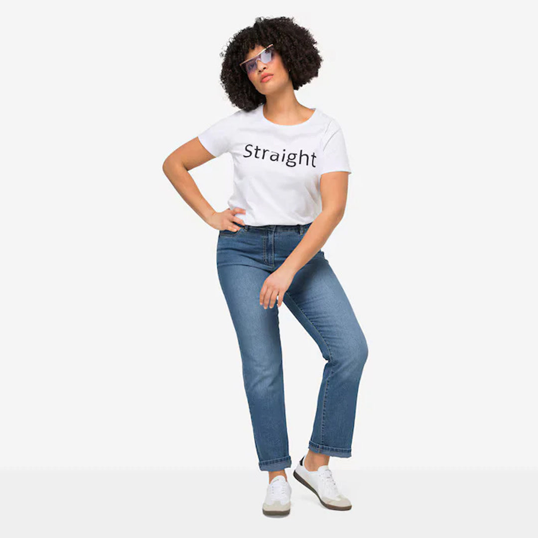 Straight fit, stretch comfort, 5-pocket - Ice Blue