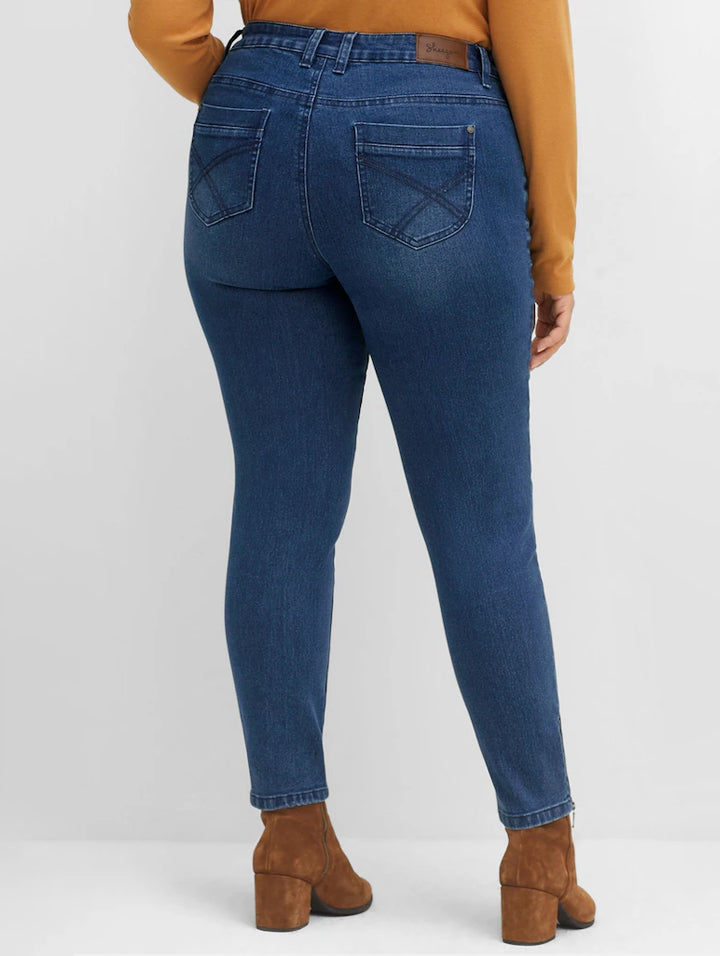 Stretch Jeans with Hem Zippers