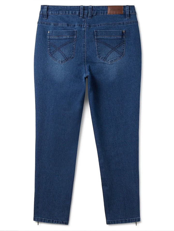 Stretch Jeans with Hem Zippers