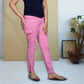 Pink Twill Cargo Pants with Bottom Hem Zippers