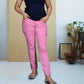 Pink Twill Cargo Pants with Bottom Hem Zippers