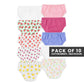 Toddler Girls' 10-Pack Cotton Briefs with Decorative Elastic Waistband "MultiColor"