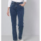 Elegant Denim Jeans With Back Embroidery