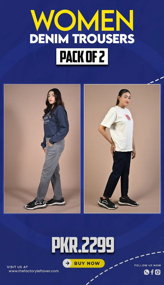 PACK OF 2 DENIM TROUSER | ALL COLORS AVAILABLE | JEGGINGS FOR WOMEN