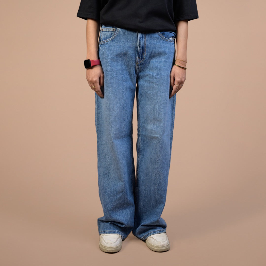 Wide Leg Denim Trousers Pack of 2 – 1 Blue + 1 Surprise Color