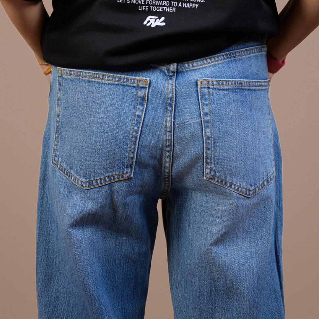 Wide Leg Denim Trousers Pack of 2 – 1 Blue + 1 Surprise Color