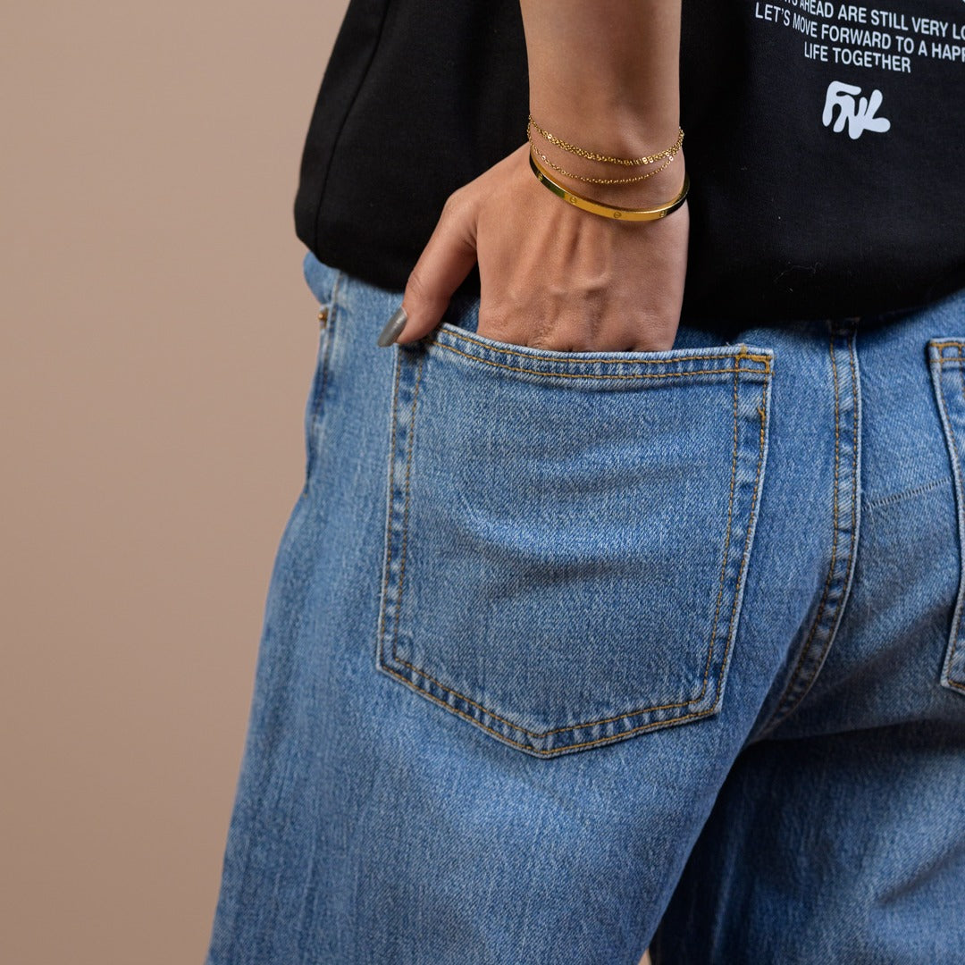 Wide Leg Denim Trousers Pack of 2 – 1 Blue + 1 Surprise Color