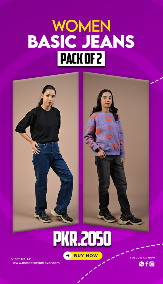 PACK OF 2 BASIC JEANS | ALL COLORS AVAILABLE | JEANS FOR WOMEN