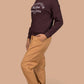 Women's Camel Brown Jogger-Style | Denim Trousers For Women