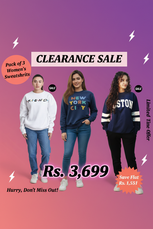 Pack of 3 Women's Sweatshirts - Clearance Sale
