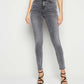 Grey Stonewash Straight Fit Jeans for Women