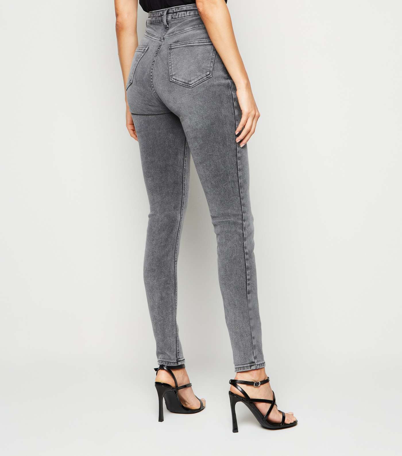 Grey Stonewash Straight Fit Jeans for Women