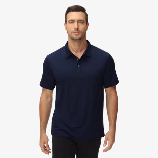 NAVY BLUE SHORT SLEEVE POLO, DRY FIT