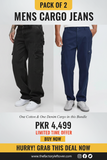Pack of 2 Men's Cargo Jeans – Cotton & Denim Bundle