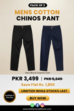 Pack of 2 Mens Cotton Chinos Pant - Slim Fit Casual Trousers |Navy Blue And Surprise color | Plus Size Available