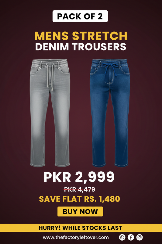 Men's Comfort Stretch Denim Trousers – Pack of 2