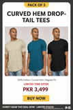 Pack of 3 Curved Hem Drop-tail Tees Banner