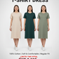 Pack of 3 Women's Long T-Shirt Dress – Soft Cotton Casual Bundle