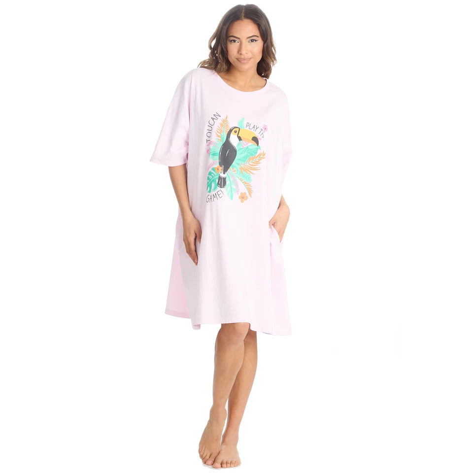 Oversized Graphic Nightdress - Comfortable Women's Loungewear Tee (S-5XL)