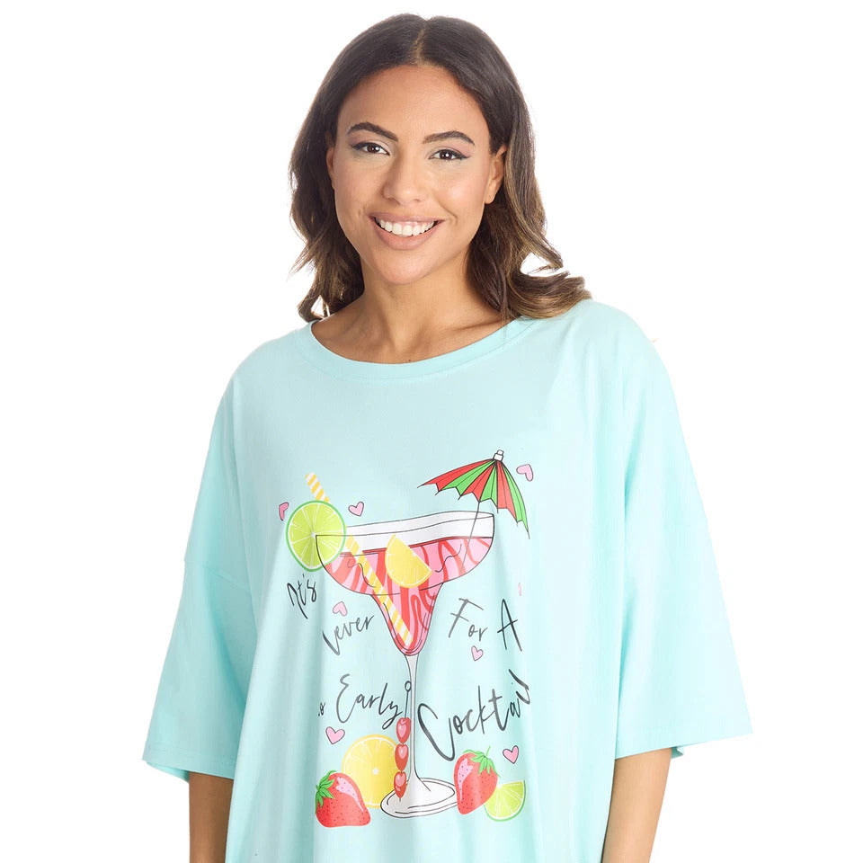 Oversized Graphic Nightdress - Comfortable Women's Loungewear Tee (S-5XL)