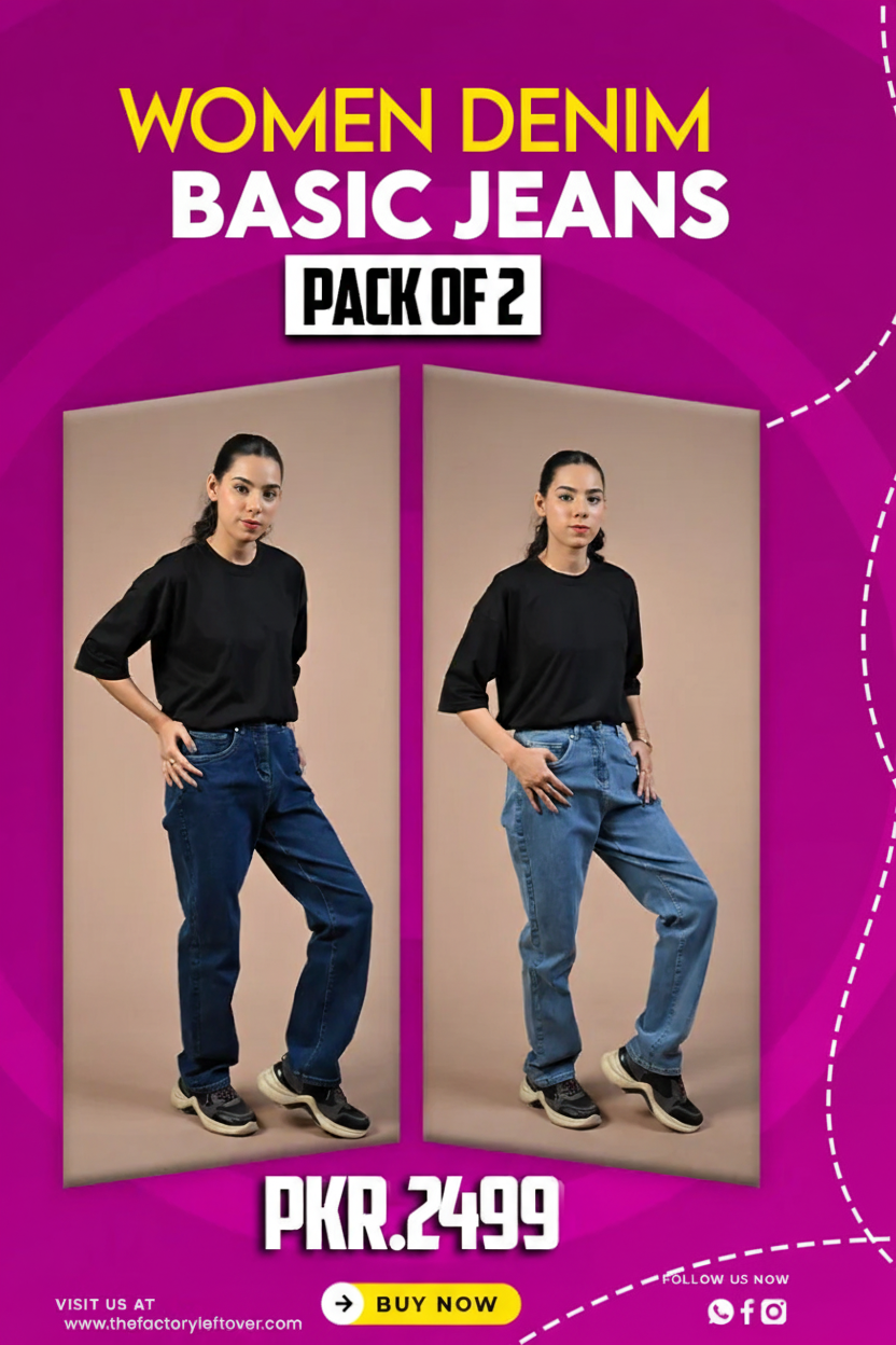 Women Denim Basic Jeans Pack of 2 Banner