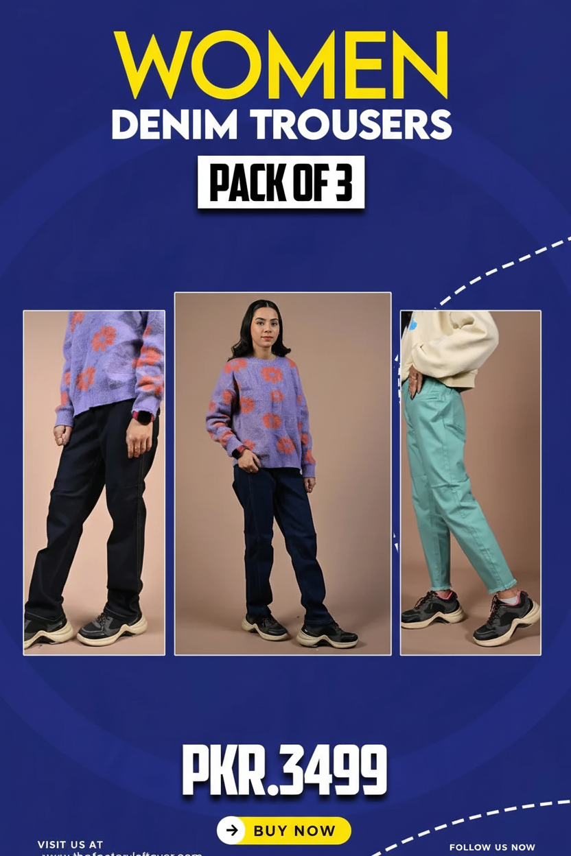 Women Denim Trousers Pack of 3 Banner