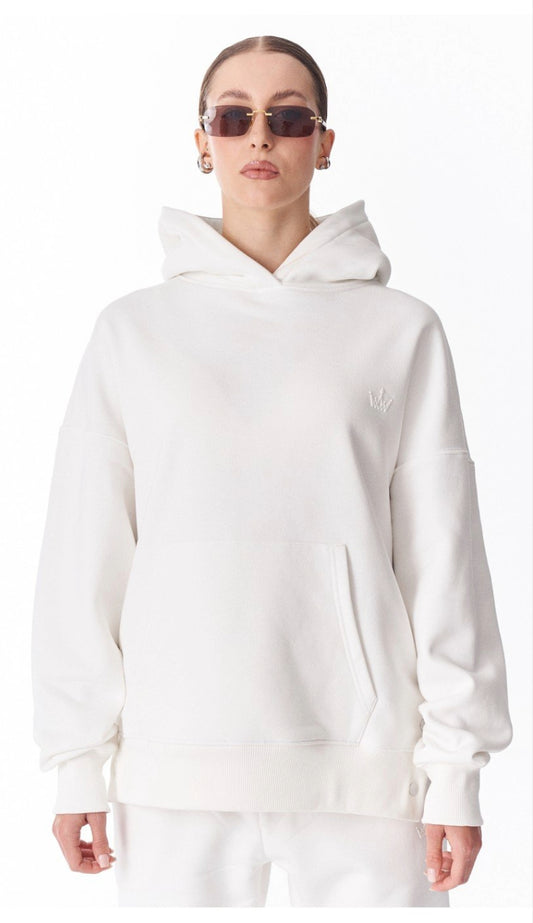 The Essential Oversized White Pullover Hoodie
