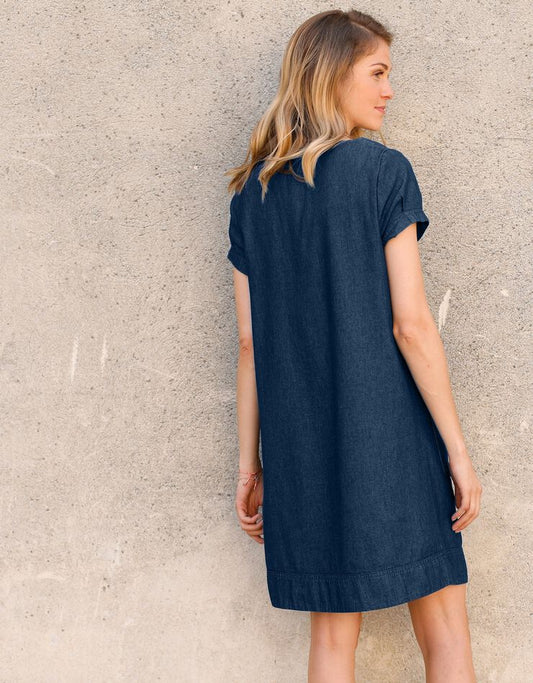 LIGHT DENIM FITTED DRESS FOR WOMEN